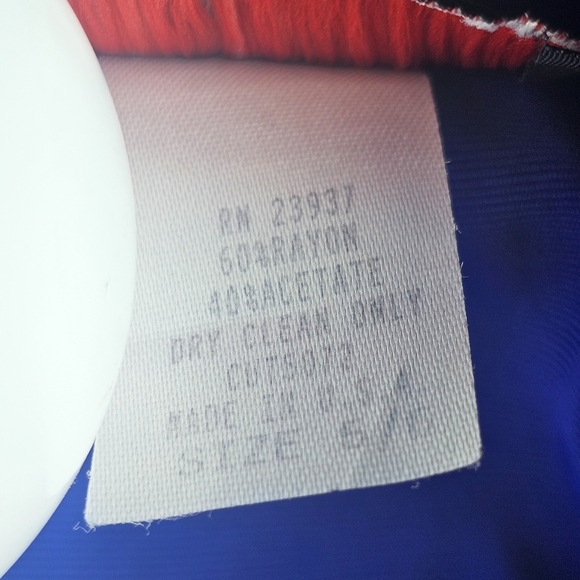 John Roberts Midi Length Button Front Dress Womens 5 / 6 Red Blue Vintage 90's - Picture 9 of 10